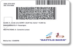 Driver license barcode